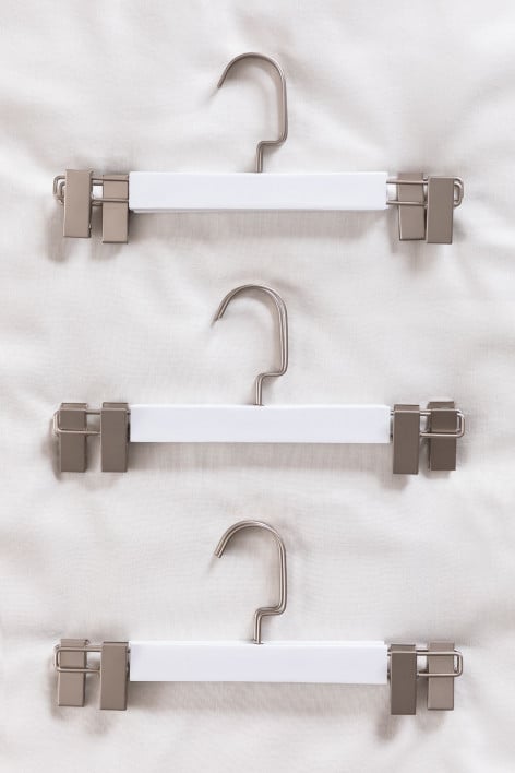 Pack of 6 wooden and steel clip hangers Rita