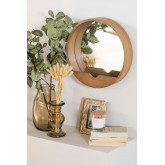 Round Wall Mirror with Wooden Shelf Vern , thumbnail image 1
