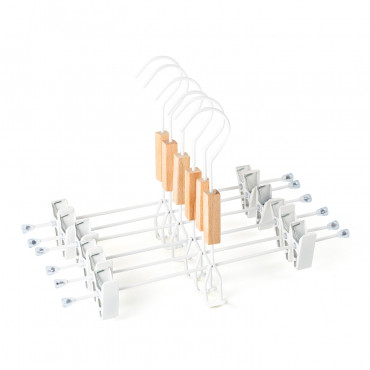 Set Of 6 Clip Clothes Hangers With Säly White - Sklum