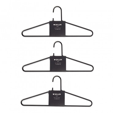 Set Of 6 Ultra-thin Clothes Hangers Alham Black - Sklum