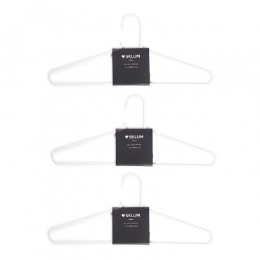 Set Of 6 Ultra-thin Clothes Hangers Alham White - Sklum
