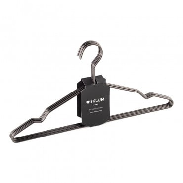 Set Of 6 Metallic Clothes Hangers Gärde Gunmetal - Sklum