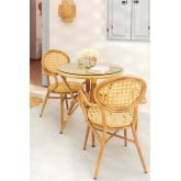 Set  of Round Table (Ø75 cm) & 2 Synthetic Rattan Garden Chairs Siena , thumbnail image 1