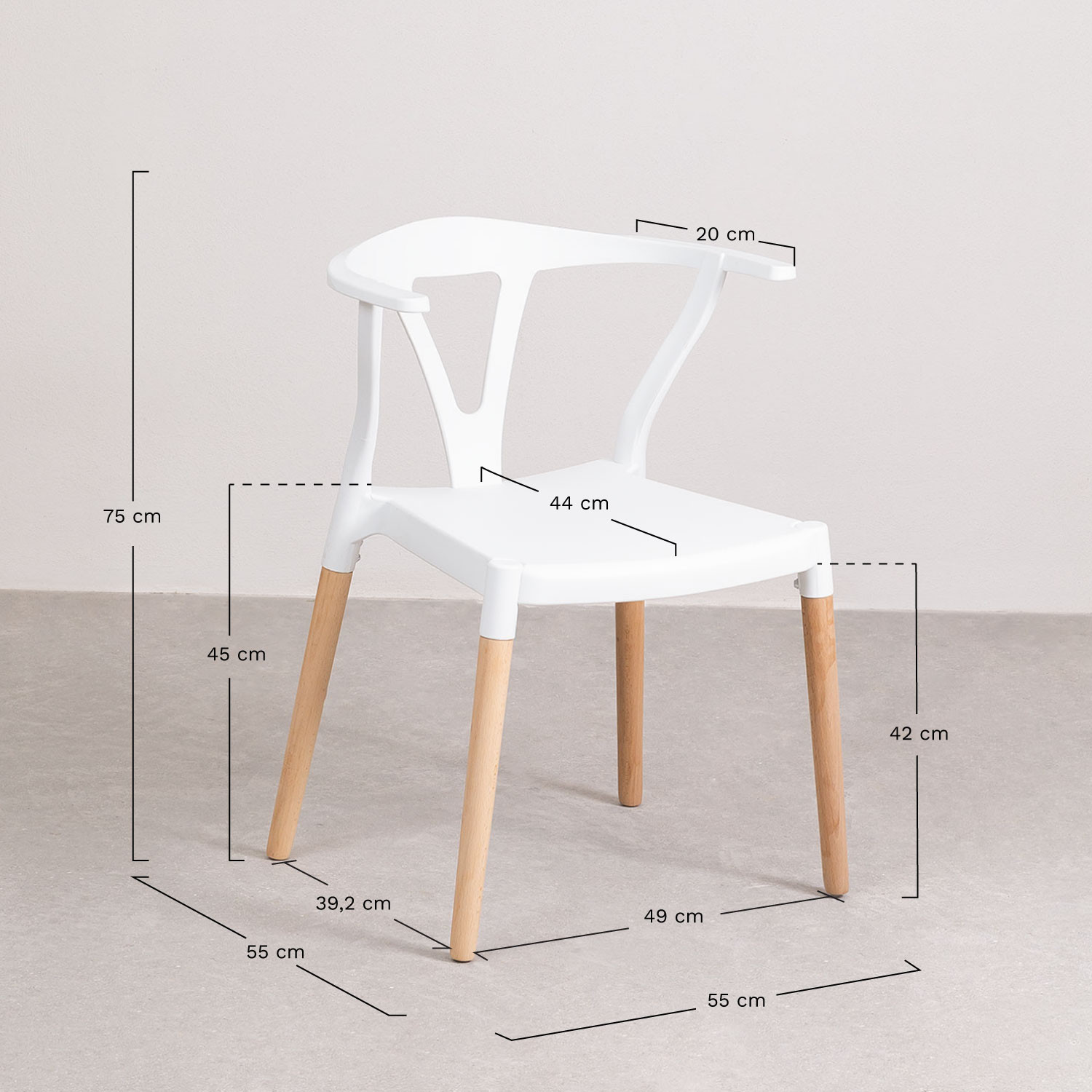 Polyethylene  & Wood Garden Chair Uish , MEASURES