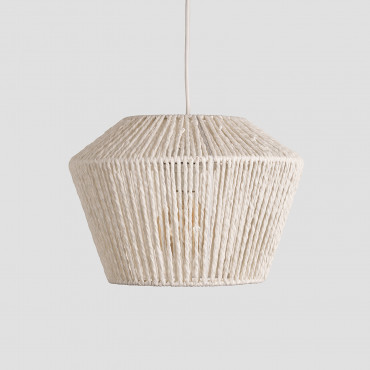 Braided Paper Ceiling Lamp Libel White - Sklum