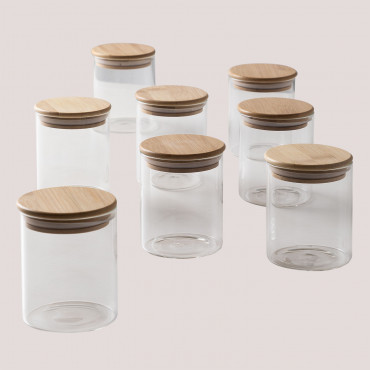 Set Of 8 Glass Jars (ø8.2 Cm) Seyne Clear - Sklum