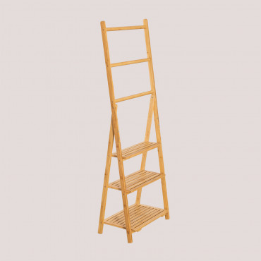 Floor Towel Rack With Bamboo Shelves Laos Bamboo - Sklum