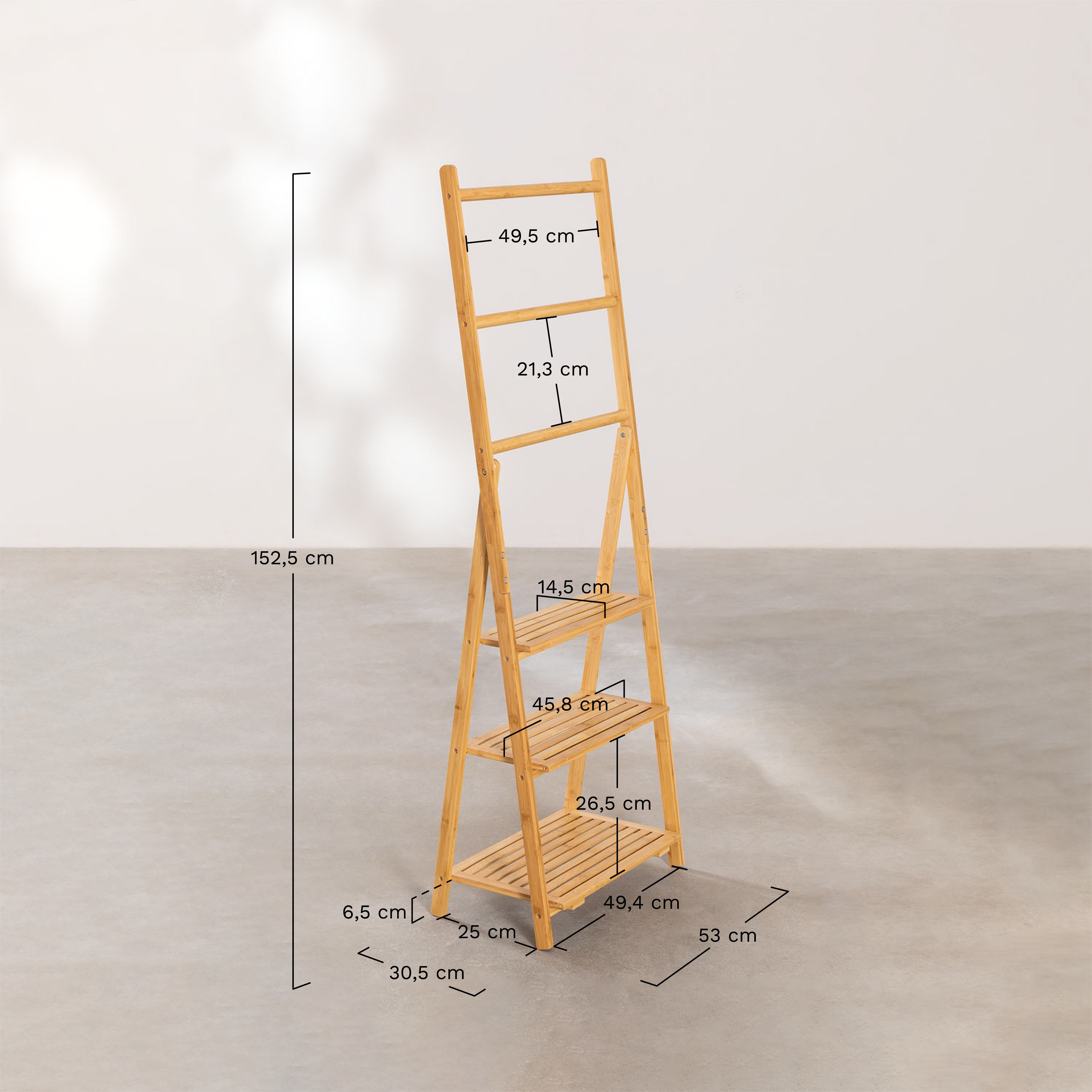 Floor Towel Rack with Bamboo Shelves Laos SKLUM