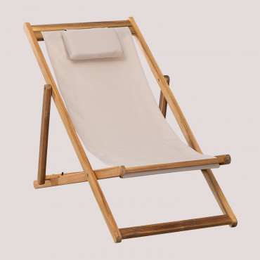 Folding Wooden Hammock With Kardis Cushion Tapioca Beige - Sklum