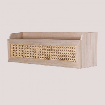 Rattan & Wood Shelf Arxie ↔︎ 60 Cm - Sklum