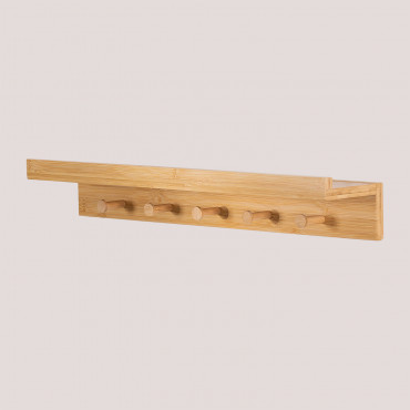 Bamboo Wall Coat Rack With Shelf Dareija Bamboo - Sklum