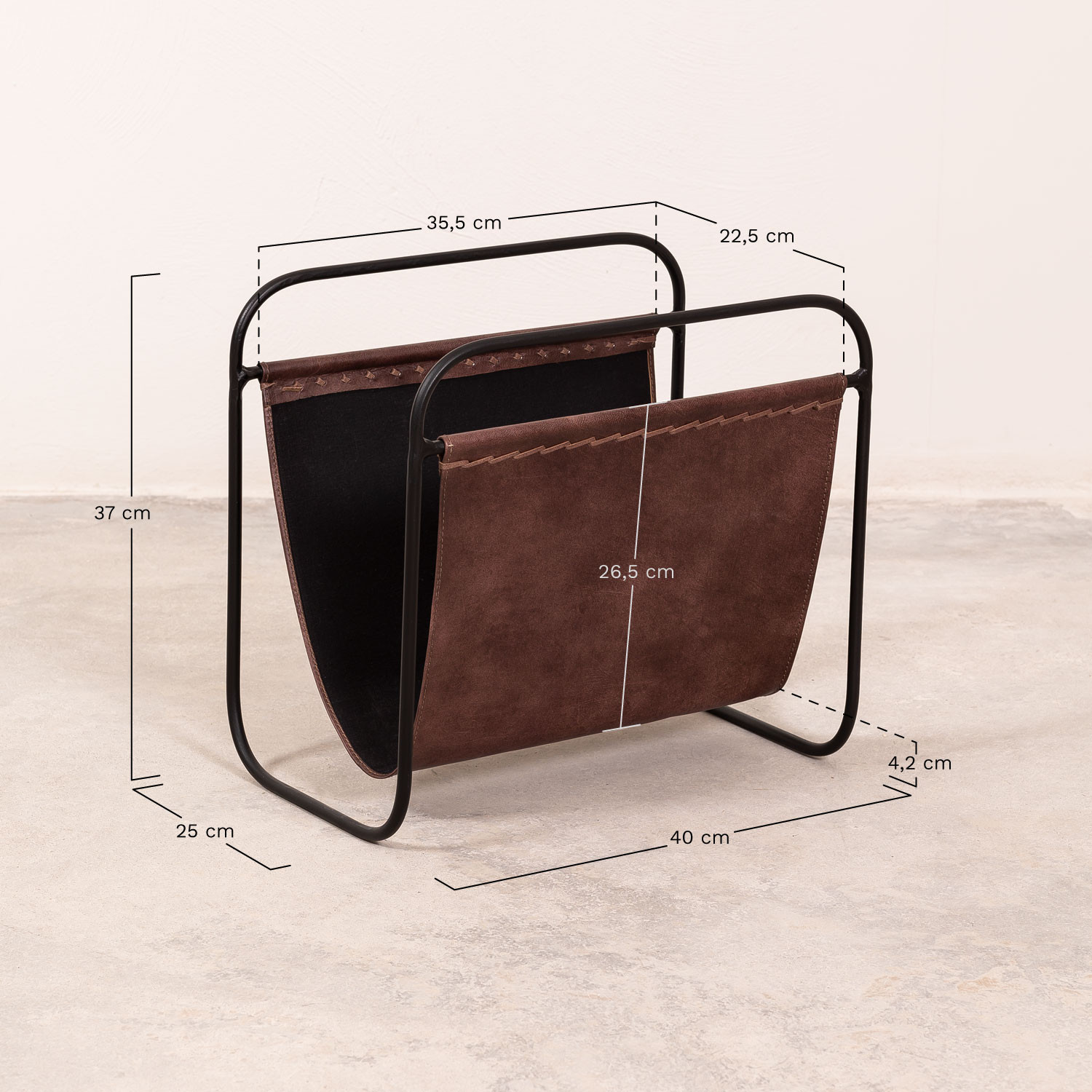 Leather Magazine Rack Cayna SKLUM