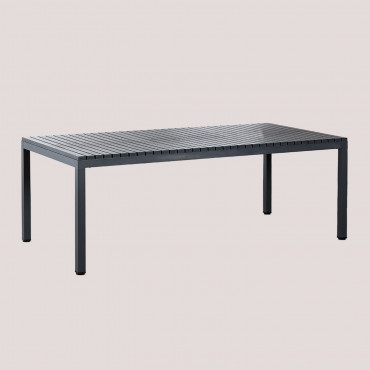 Rectangular Garden Table 210x100 Cm In Aluminum Marti Carbon Black - Sklum