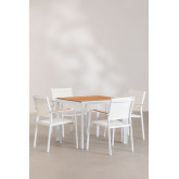Square Table Set (90x90 cm) and 4 Archer Garden Chairs, thumbnail image 2