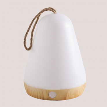 Tobago Cordless Outdoor Led Table Lamp Brown Natural Wood - Sklum