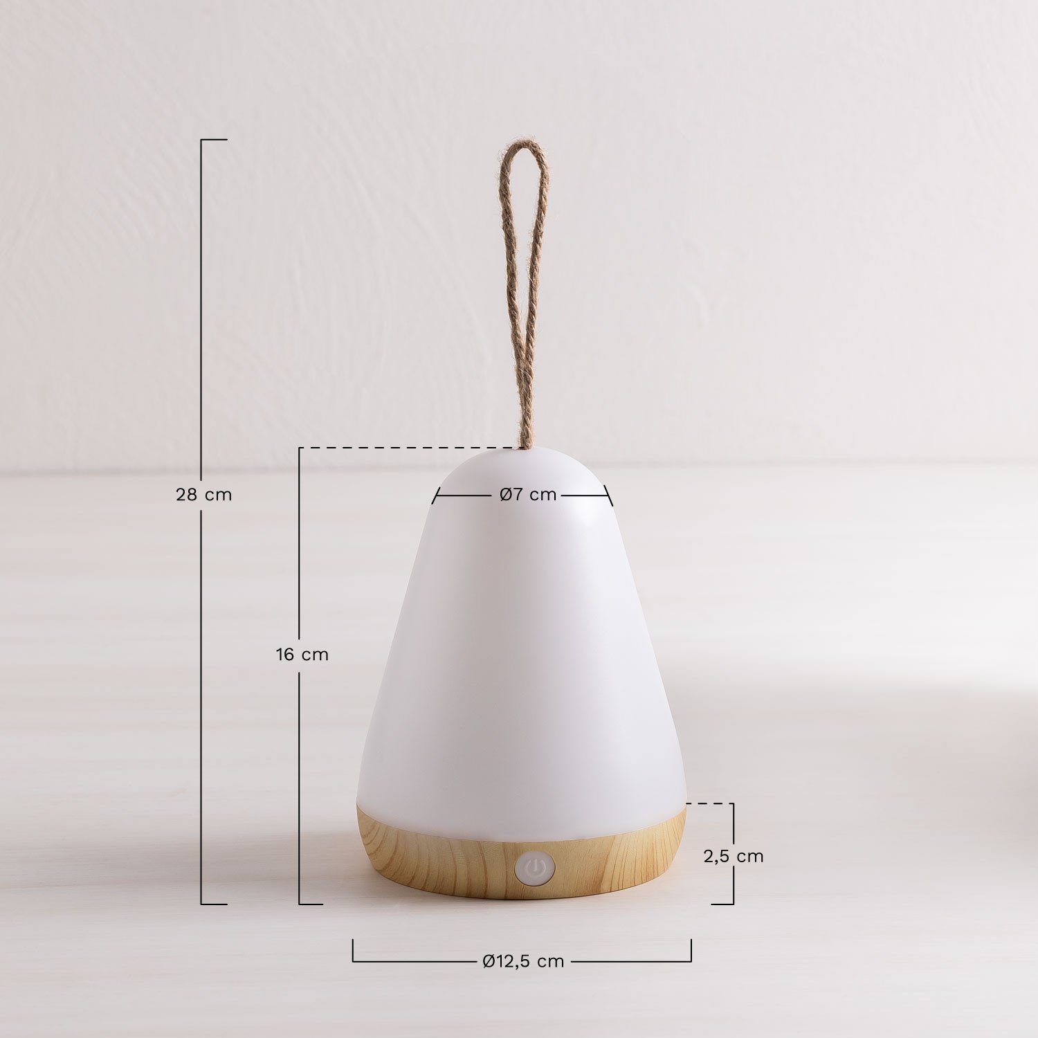 Wireless LED outdoor table lamp Tobago, MEASURES