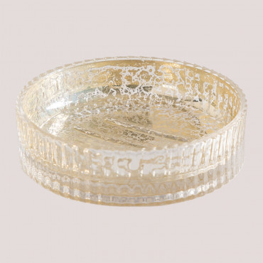 Melyba Glass Soap Dish Yellow Clear Gold - Sklum