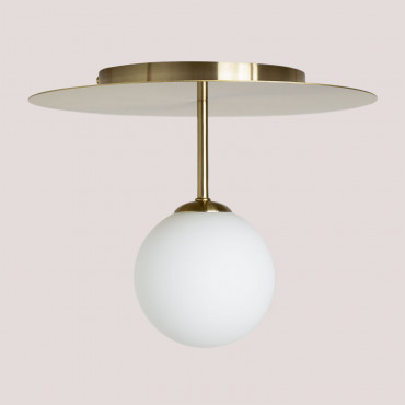 Iron Ceiling Light With Uvol Crystal Ball Golden - Sklum