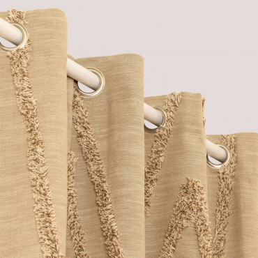 Cotton Curtain Jasper Brown Wheat & 140 X 260 Cm - Sklum