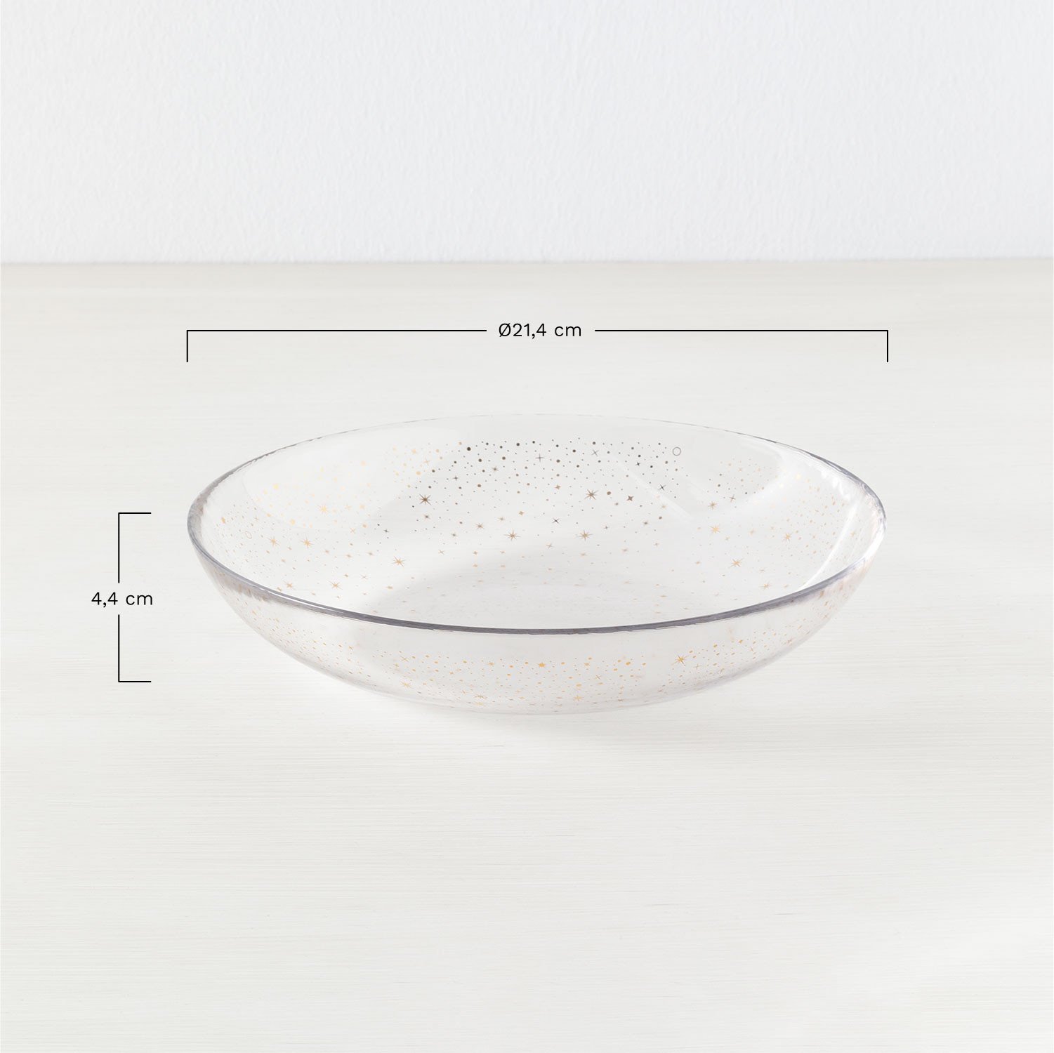 Byron glass deep plate set of 4, MEASURES