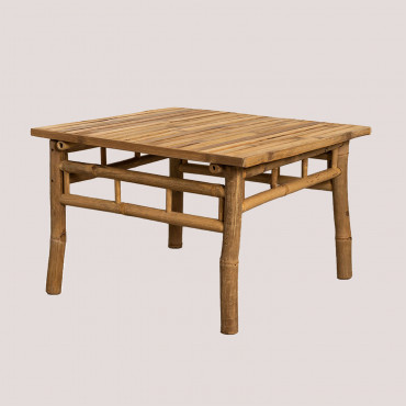 Square Garden Coffee Table 70x70 Cm In Bamboo Jamaik Bamboo - Sklum