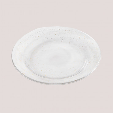 Set Of 4 Glass Dessert Plates Byron Clear - Sklum