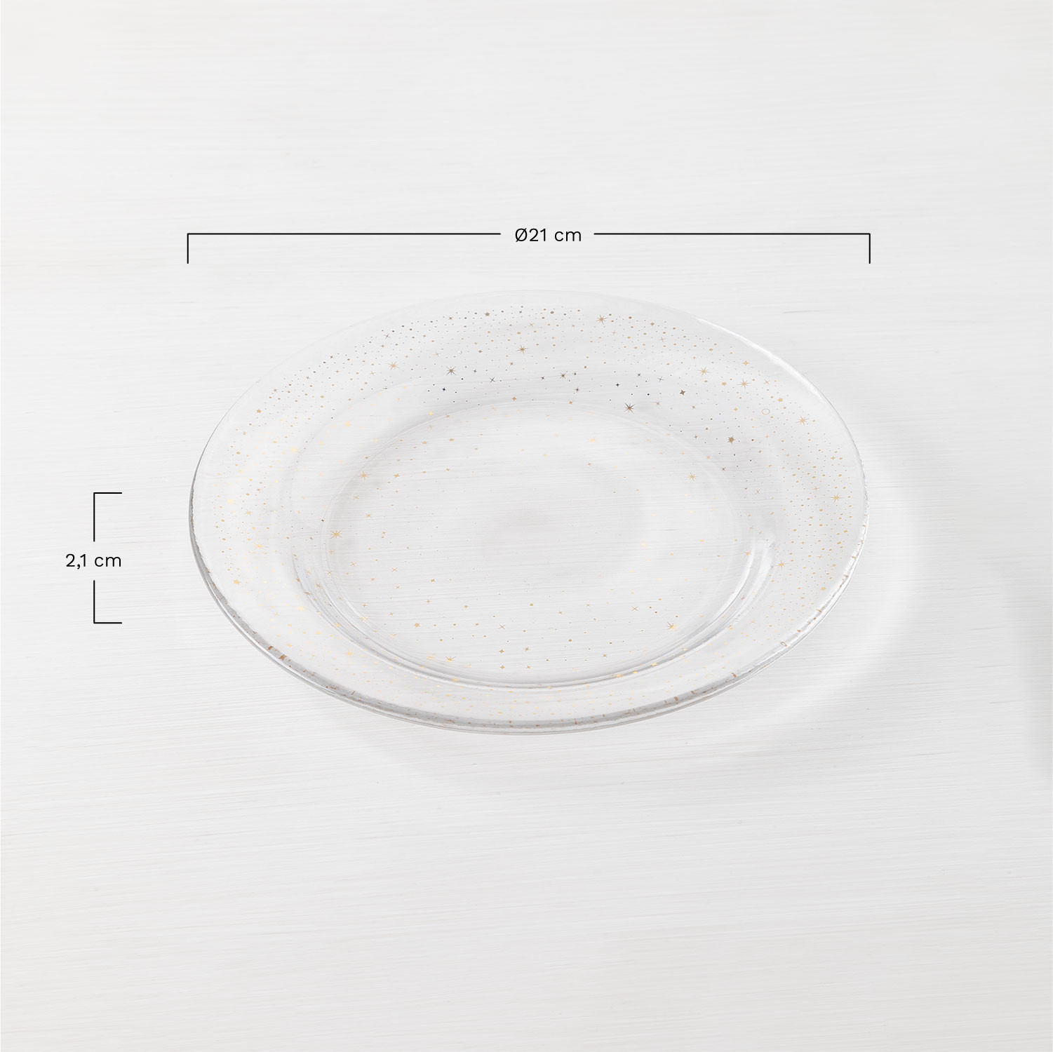 [*] Byron glass dessert plate set of 4, MEASURES