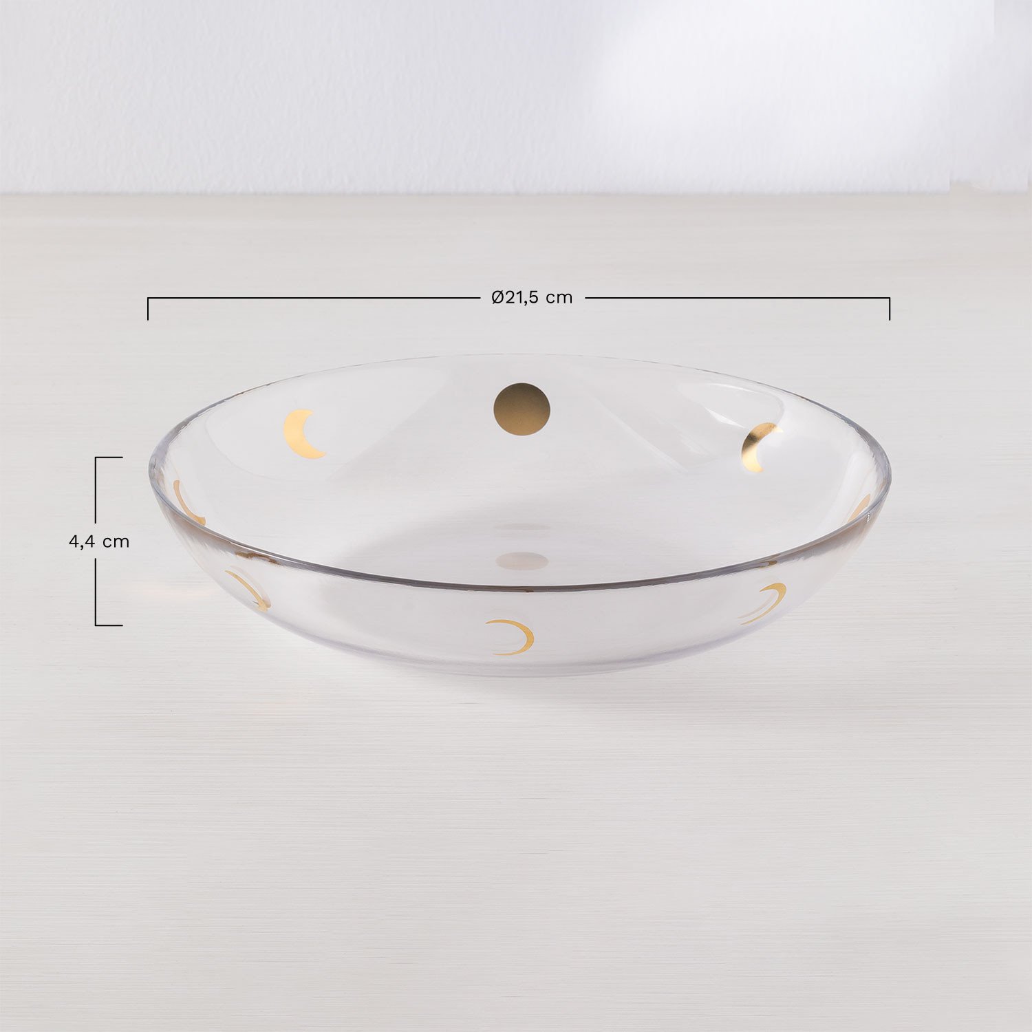 Exton glass deep plate set of 4, MEASURES