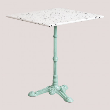 Square Bar Table In Terrazzo (60x60 Cm) Volutto Green Paradise Island - Sklum