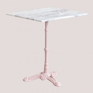 Square Bar Table In Moka Marble Cotton Candy Rose - Sklum