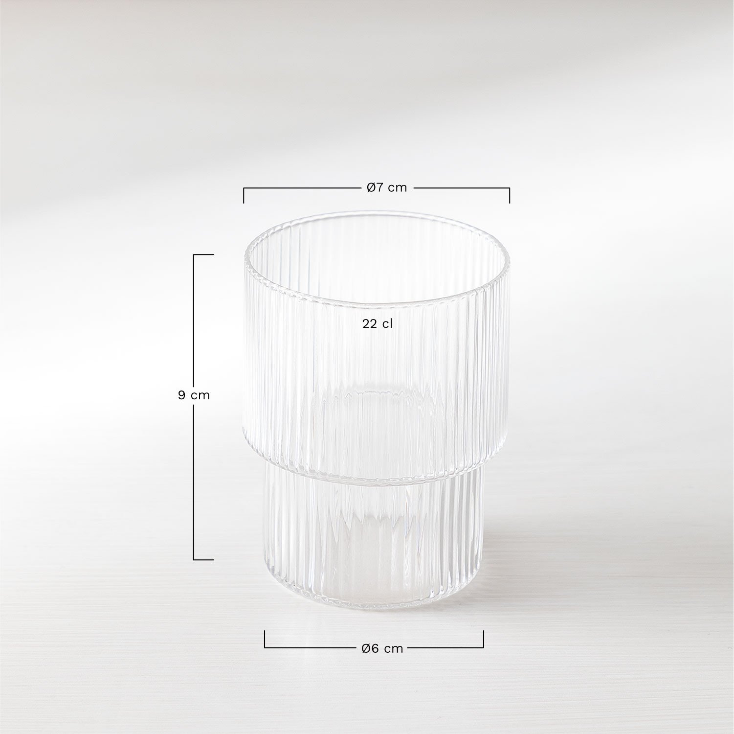 Pack of 4 Glasses of 22 cl Yulia, MEASURES