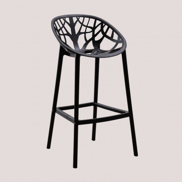 Pack Of 4 Ores Polypropylene High Garden Stools Black & ↑75 Cm - Sklum