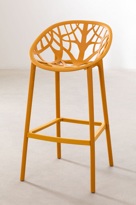2-Pack high stools 75 cm in mustard polypropylene Ores - Mustard