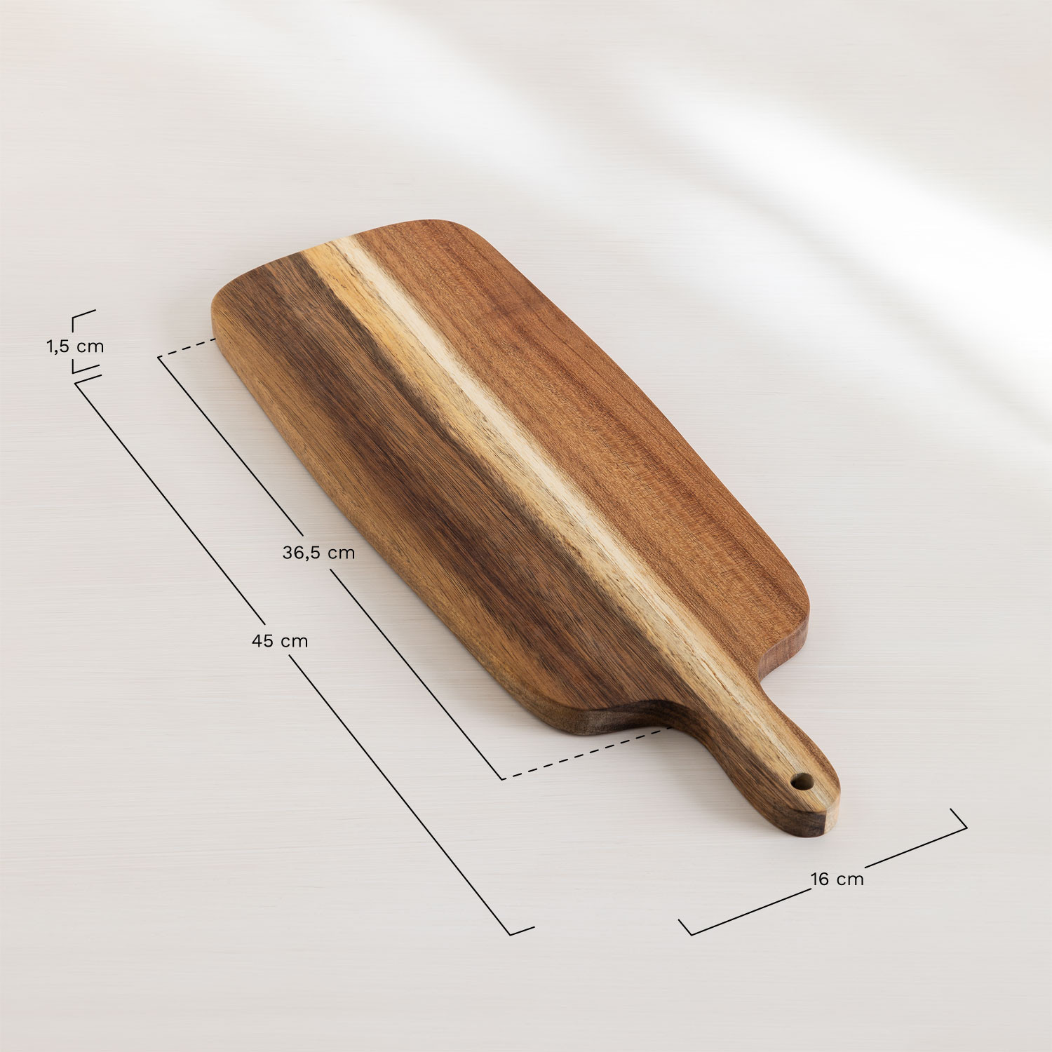 Acacia wood cutting board Bera, MEASURES