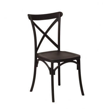 Pack Of 2 Stackable Garden Chairs In Polypropylene Otax Black - Sklum