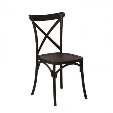 Pack Of 4 Stackable Garden Chairs Otax Black - Sklum