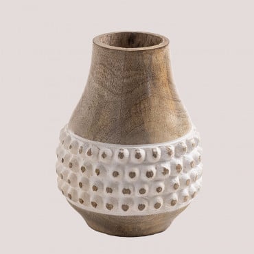 Biala Mango Wood Vase ↑16 Cm - Sklum