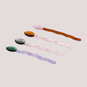 Set Of 4 Yukis Coffee Spoons Multicolor Classic - Sklum