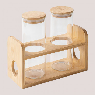 Set Of 2 Glass Jars (ø8.2 Cm) Seyne Clear - Sklum