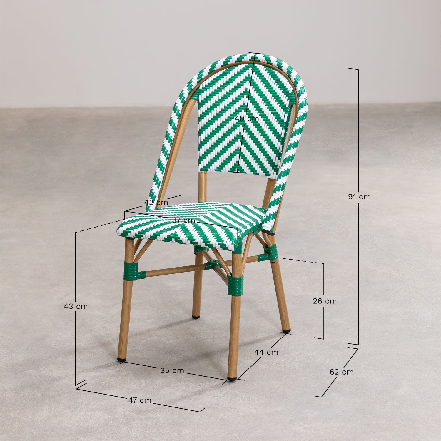 Pack of 4 Synthetic Wicker Garden Chairs Kalian SKLUM