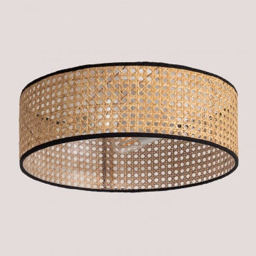 Rattan Ceiling Lamp Luxio Natural - Sklum