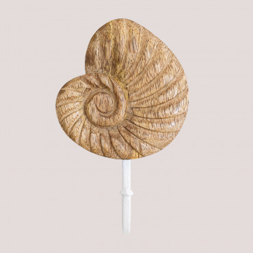 Balani Mango Wood Wall Coat Rack Conch - Sklum