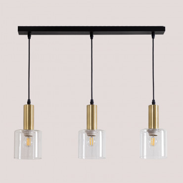 Ceiling Lamp In Andalusian Iron And Glass Black - Sklum