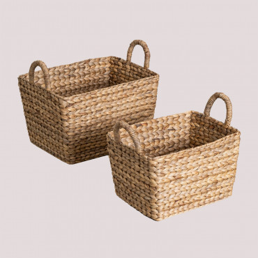 Set Of 2 Storage Baskets Maues Natural - Sklum