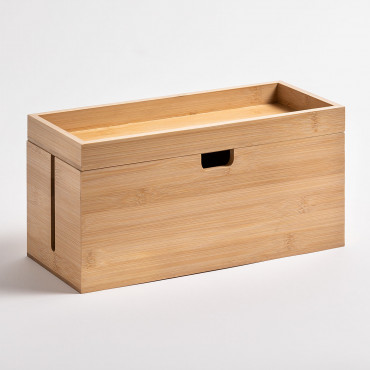 Cable Organizer Anento Brown Natural Wood - Sklum