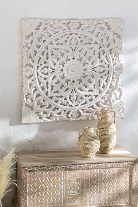 Square decorative panel 90x90 cm in Lundi wood