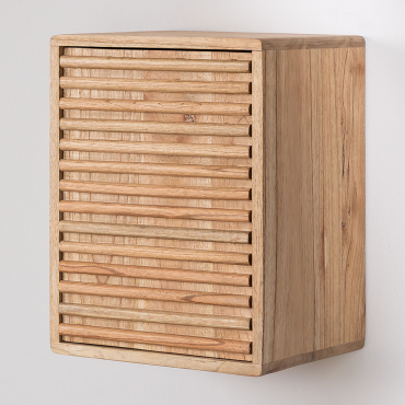 Deleyna Wooden Wall Cabinet Brown Natural Wood - Sklum