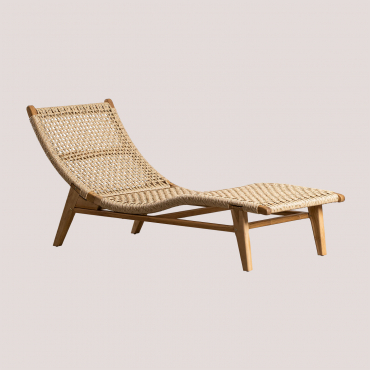 Pitea Teak Wood Sun Lounger Teak Wood - Sklum