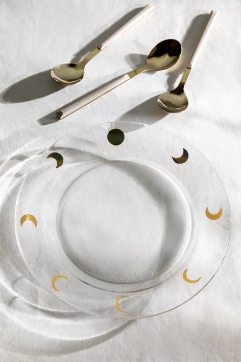 Pack of 4 Exton glass dessert plates