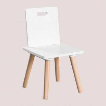 Tom Kids Wooden Chair White - Sklum